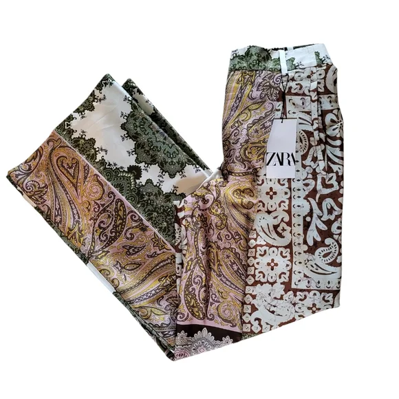 46B. Zara Wide Legged Flowy Pants - Size Small - Picture 3 of 6